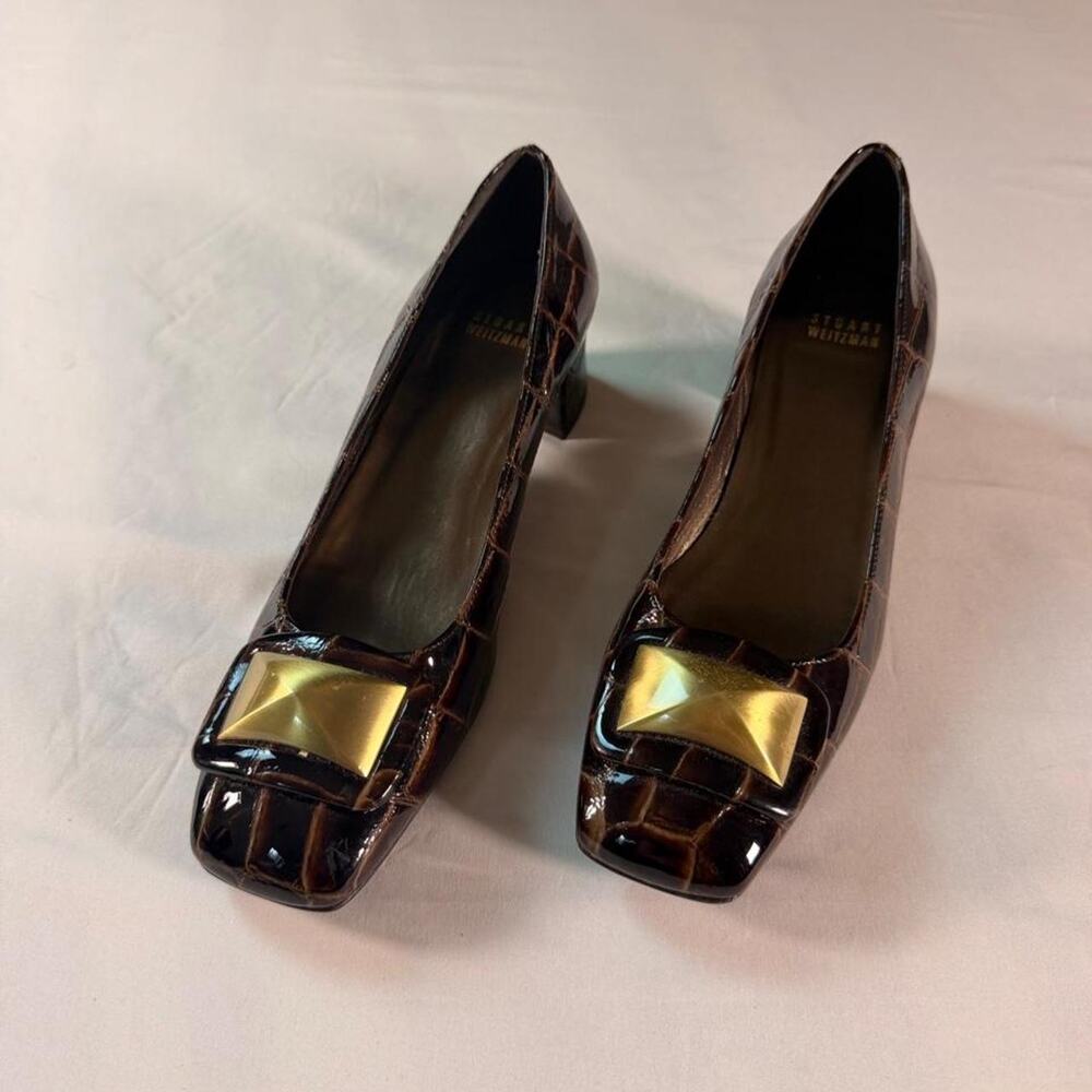 Chic stuart weitzman brown crocodile